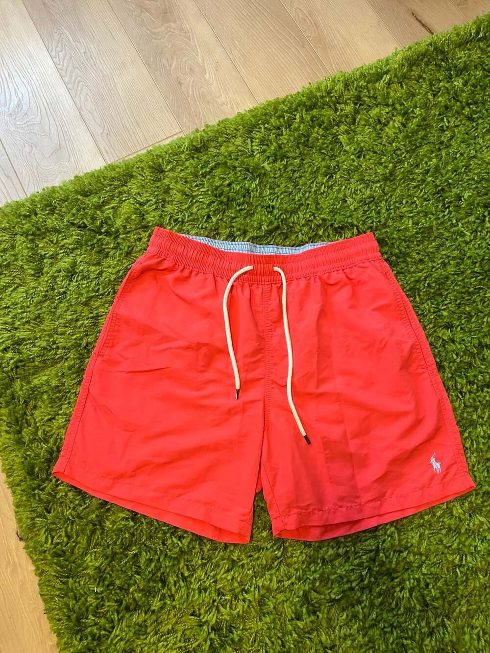 Polo Ralph Lauren Traveler Swim Trunks in Red with Pony Logo